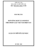 Tóm tắt Luận án Tiến sĩ Luật học: Hợp đồng dịch vụ logistics theo pháp luật Việt Nam hiện nay