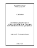 Luận án Tiến sĩ Khoa học Giáo dục: Quản lý hoạt động tự học của lưu học sinh Nước Cộng hòa Dân chủ Nhân dân Lào tại Việt Nam