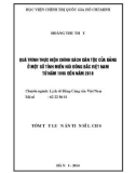 Tóm tắt Luận án Tiến sĩ Lịch sử: Quá trình thực hiện chính sách dân tộc của Đảng ở một số tỉnh miền núi Đông Bắc Việt Nam từ năm 1996 đến năm 2010