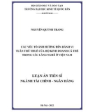 Luận án Tiến sĩ Tài chính - Ngân hàng: Các yếu tố ảnh hưởng đến hành vi tuân thủ thuế của hộ kinh doanh cá thể trong các làng nghề ở Việt Nam