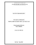 Luận án Tiến sĩ Kiến trúc: Ứng dụng Topology trong thiết kế kiến trúc tại Việt Nam