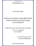 Luận án Tiến sĩ Luật học: Pháp luật lao động và bảo hiểm xã hội dưới góc độ bảo vệ quyền làm mẹ của lao động nữ