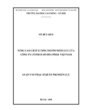 Luận văn Thạc sĩ Quản trị kinh doanh: Nâng cao chất lượng nguồn nhân lực của Công ty Cổ phần Số hóa Pixel VN