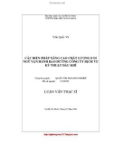 Luận văn thạc sĩ: Các biện pháp nâng cao chất lượng đội ngũ vận hành bảo dưỡng công ty dịch vụ kỹ thuật dầu khí