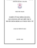 Luận án Tiến sĩ Y học: Nghiên cứu đặc điểm lâm sàng, cận lâm sàng, kết quả điều trị và truyền thông bệnh lao ở nhân viên y tế