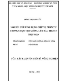 Tóm tắt Luận án Tiến sĩ Nông nghiệp: Nghiên cứu ứng dụng chỉ thị phân tử trong chọn tạo giống lúa Bắc Thơm 7 chịu mặn