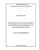 Luận án Tiến sĩ Kinh tế: Thể chế, năng suất yếu tố tổng hợp và tăng trưởng kinh tế: Nghiên cứu các quốc gia đang phát triển