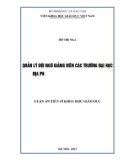 Luận án Tiến sĩ Khoa học giáo dục: Quản lí đội ngũ giảng viên các trường đại học địa phương trong bối cảnh hiện nay