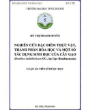 Luận án tiến sĩ dược học: Nghiên cứu đặc điểm thực vật, thành phần hóa học và một số tác dụng sinh học của cây học