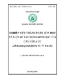 Luận án Tiến sĩ Dược học: Nghiên cứu thành phần hóa học và một số tác dụng sinh học của cây Chùa dù (Elsholtzia penduliflora W. W. Smith)