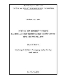 Luận án Tiến sĩ Âm nhạc: Sử dụng đàn phím điện tử trong dạy học âm nhạc bậc trung học cơ sở ở một số tỉnh miền núi phía Bắc