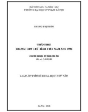 Tóm tắt Luận án Tiến sĩ Khoa học Ngữ văn: Thân thể trong thơ trữ tình Việt Nam sau 1986