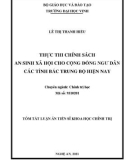 Tóm tắt Luận án Tiến sĩ Khoa học chính trị: Thực thi chính sách an sinh xã hội cho cộng đồng ngư dân các tỉnh Bắc Trung Bộ hiện nay