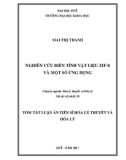 Tóm tắt luận án tiến sĩ Hóa học: Nghiên cứu biến tính vật liệu ZIF-8 và một số ứng dụng