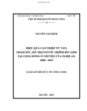Luận án Tiến sĩ Y tế công cộng: Hiệu quả can thiệp tư vấn, chăm sóc, hỗ trợ người nhiễm HIV/AIDS tại cộng đồng ở 5 huyện của Nghệ An, 2008 - 2012