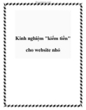 Kinh nghiệm 'kiếm tiền' cho website nhỏ