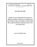 Luận án Tiến sĩ Y học: Nghiên cứu đặc điểm dịch tễ lâm sàng, đa hình gen MTHFR và kết quả can thiệp dị tật khe hở môi và hoặc vòm miệng ở trẻ em điều trị tại Bệnh viện Răng Hàm Mặt Trung ương Hà Nội (2019-2021)