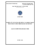 Luận án Tiến sĩ ngành Máy tính: Nghiên cứu xây dựng hệ thống VSandbox trong phân tích và phát hiện mã độc IoT Botnet
