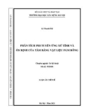 Luận án Tiến sĩ Cơ kỹ thuật: Phân tích phi tuyến ứng xử tĩnh và ổn định của tấm bằng vật liệu FGM rỗng