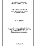 Tóm tắt Luận án tiến sĩ Thủy sản: Ảnh hưởng của nhiệt độ và hàm lượng oxy thấp lên cấu trúc cơ quan hô hấp của cá tra (Pangasianodon hypophthalmus)