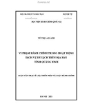Luận văn Thạc sĩ Luật Hiến pháp và Luật Hành chính: Vi phạm hành chính trong hoạt động dịch vụ du lịch trên địa bàn tỉnh Quảng Ninh