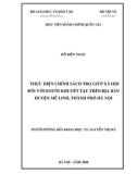 Luận văn Thạc sĩ Chính sách công: Thực hiện chính sách trợ giúp xã hội đối với người khuyết tật trên địa bàn huyện Mê Linh, thành phố Hà Nội