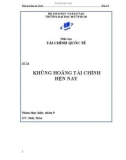 Báo cáo môn học Tài chính quốc tế: Khủng hoảng tài chính hiện nay