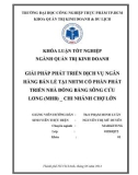 Khóa luận tốt nghiệp: Giải pháp phát triển dịch vụ ngân hàng bán lẻ tại Ngân hàng Thương mại Cổ phần Phát triển nhà đồng bằng sông Cửu Long, chi nhánh Chợ Lớn - Nguyễn Thị Mỹ Duyên