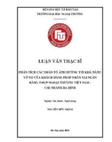 Luận văn Thạc sĩ Tài chính Ngân hàng: Phân tích các nhân tố ảnh hưởng tới khả năng vỡ nợ của khách hàng pháp nhân tại Ngân hàng TMCP Ngoại thương Việt Nam – chi nhánh Ba Đình