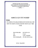 Khóa luận tốt nghiệp: Tác động của hoạt động bán hàng đa cấp đối với chất lượng nguồn nhân lực Việt Nam