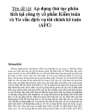 BẢNG TÓM TẮT ĐỀ TÀI Tên đề tài: Ap dụng thủ tục phân tích tại công ty cổ phần Kiểm toán và Tư vấn dịch vụ tài chính kế toán (AFC)