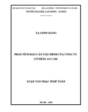 Luận văn Thạc sĩ Kế toán: Phân tích báo cáo tài chính của Công ty Cổ phần ACC-244