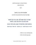 Khóa luận tốt nghiệp: Thiết kế tài liệu hỗ trợ việc tự học Tiếng Anh chuyên ngành cho giáo viên Hóa học ở trường phổ thông phần Học thuyết – Định luật – Khái niệm cơ bản