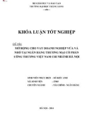 Khóa luận tốt nghiệp: Mở rộng cho vay doanh nghiệp vừa và nhỏ tại Ngân hàng Thương mại Cổ phần Công thương Việt Nam chi nhánh Hà Nội