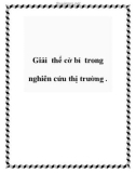 Giải thế cờ bí trong nghiên cứu thị trường