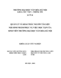 Tóm tắt Khóa luận tốt nghiệp: Quản lý và khai thác nguồn tài liệu nội sinh nhằm phục vụ việc học tập của sinh viên trường Đại học Văn hóa Hà Nội