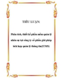 TIỂU LUẬN: Phân tích, thiết kế phần mềm quản lý nhân sự tại công ty cổ phần giải pháp tích hợp quản lý thông tin(ITMS)