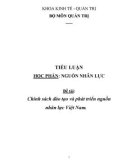 Tiểu luận khoa Kinh tế - Quản trị: Chính sách đào tạo và phát triển nguồn nhân lực Việt Nam