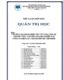 Tiểu luận Quản trị học: Văn hóa doanh nghiệp - yếu tố vàng cho sự thành công văn hóa doanh nghiệp tại Công ty Điện lực thành phố Hồ Chí Minh