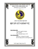 Báo cáo bài tập lớn Quản lý giáo vụ: Xây dựng cơ sở dữ liệu quản lý giáo vụ