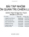 Bài tập nhóm môn: Quản trị chiến lược - Công ty Cổ phần Tư vấn Xây dựng Công nghiệp và Đô thị Việt Nam