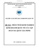 Bài tiểu luận: Phân tích kinh nghiệm kinh doanh quốc tế của tập đoàn đa quốc gia PEPSI