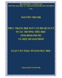 Luận văn Thạc sĩ Giáo dục học: Thực trạng đội ngũ cán bộ quản lý ở các trường tiểu học tỉnh Bình Phước và một số giải pháp