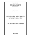 Luận án Tiến sĩ Quản trị kinh doanh: Năng lực cạnh tranh điểm đến du lịch tỉnh Hòa Bình