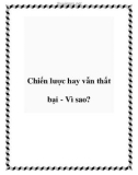 Chiến lược hay vẫn thất bại - Vì sao?