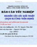 Báo cáo tốt nghiệp: Nghiên cứu các giải thuật chọn đường trên mạng - ĐH Đông Đô