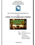 Tiểu luận môn Quản trị chiến lược: Công ty Starbucks coffee