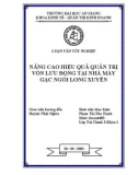 Luận văn tốt nghiệp 'Nâng cao hiệu quả quản trị vốn lưu động tại nhà máy gạch ngói Long Xuyên'