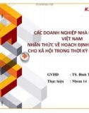 Thuyết trình: Các doanh nghiệp nhà nước tại Việt Nam nhận thức về hoạch định chiến lược cho xã hội trong thời kỳ chuyển tiếp