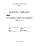 Khóa luận tốt nghiệp: Kinh nghiệm phát triển doanh nghiệp vừa và nhỏ của Hàn Quốc và bài học kinh nghiệm với Việt Nam